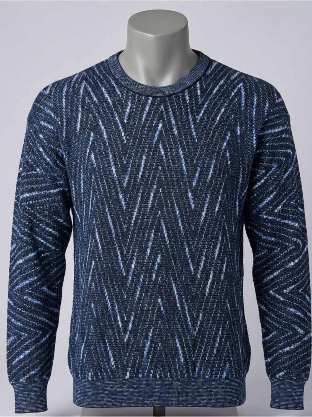 VTG Tundra Canada 3D Textured Knit Sweater Mens Medium Navy White Coogi Style
